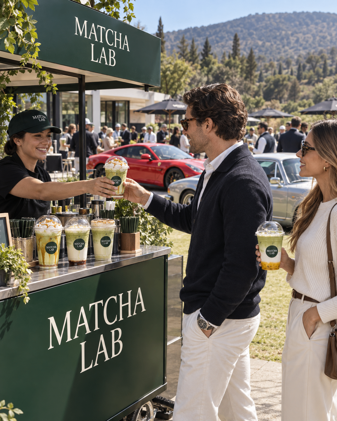 Evento corporativo con barra de matcha Matcha Lab